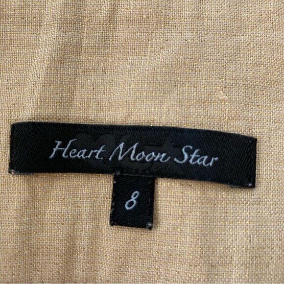 Heart Moon Star mini skirt in 💯 linen with sparkly  gems - Picture 8 of 10